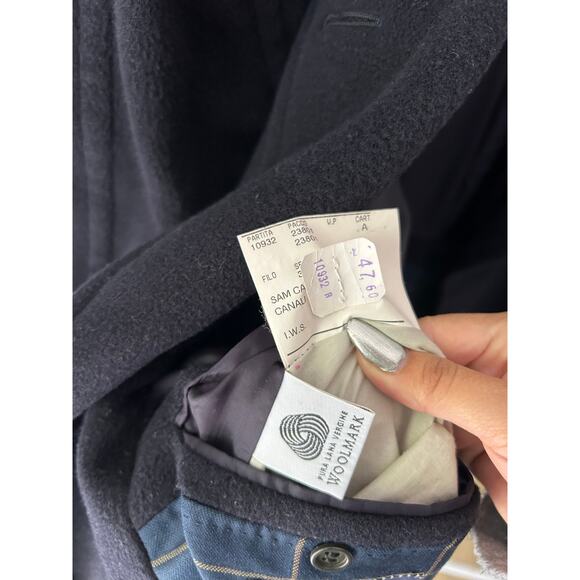Canali Made In Italy Pure Wool Black Coat Size 60R - Picture 4 of 10
